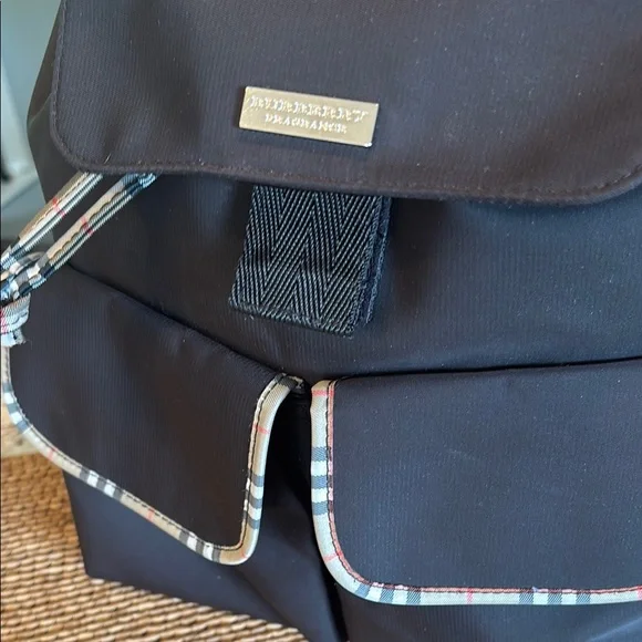 Burberry Fragrance Dark Brown Backpack w/ Nova Check Trim. Like new! - Picture 2 of 10